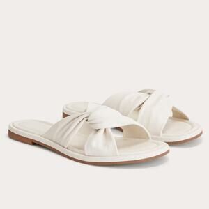 Everlane Day Twist Sandal Nappa Leather White Slide Flat 6.5 New No Box